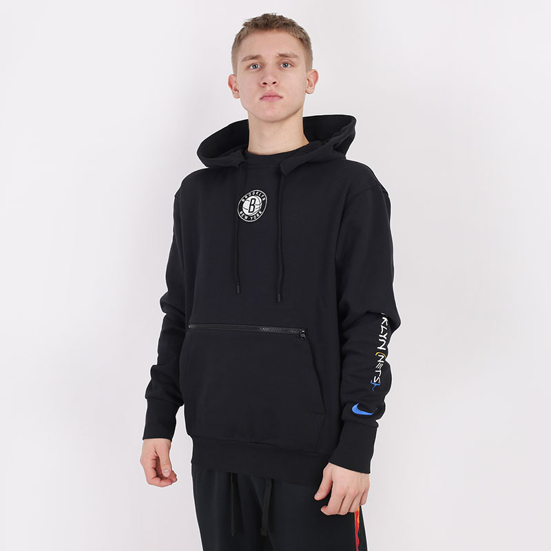 мужская черная толстовка Nike Brooklyn Nets Pullover Hoodie Courtside City Edition CN1804-010 - цена, описание, фото 1